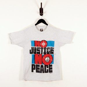 Vintage 1992 No Justice Peace LA Riot T Shirt US L